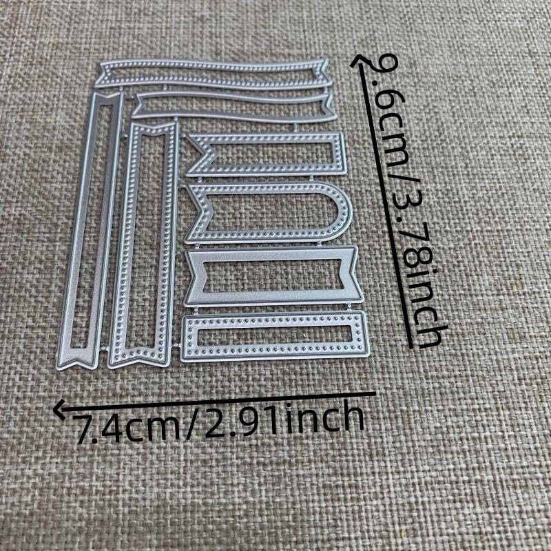 Lapoo 3D Backgrounds Frame Metal Cutting Die for Scrapbooking, New Cutting Dies DIY Album Card Making Decor Paper Craft Metal Die Cuts Party Wedding Decorations (Text Box 3.8 x 2.9 in) - Image 4